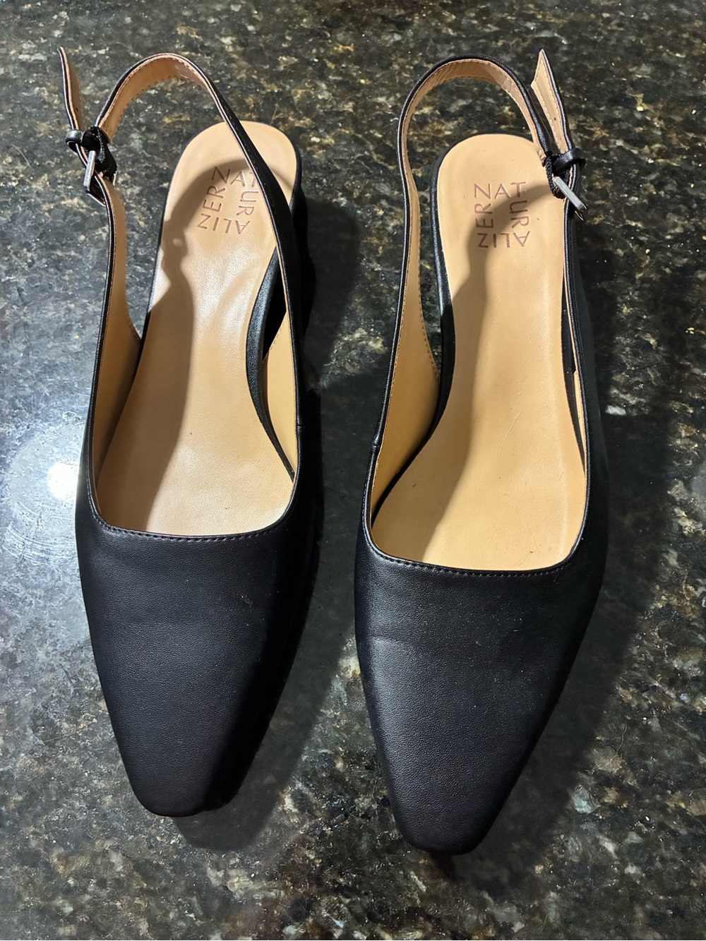 Naturalizer Black Slingback Leather Flats Size 12